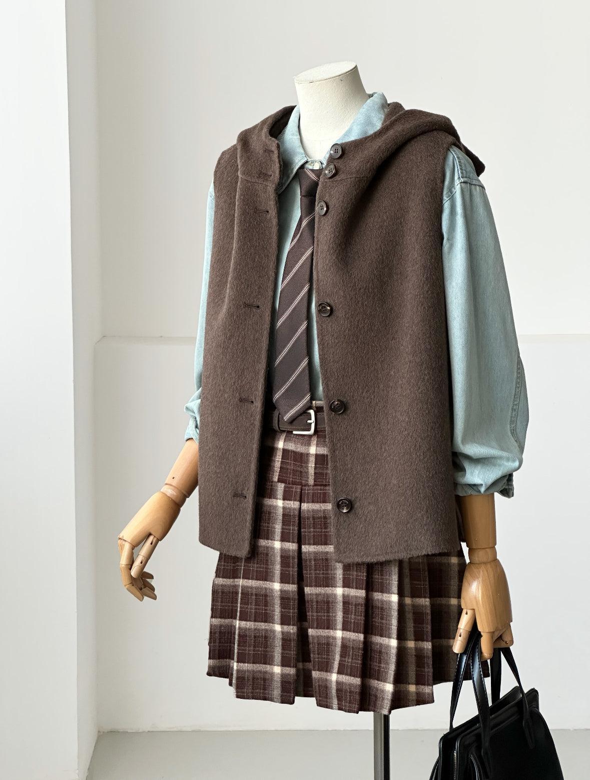 Dualis 3 in 1 Wool Jacket and Vest Set - Brown