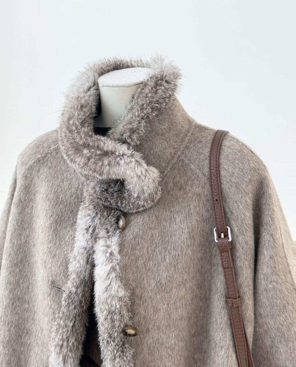 Elowen Fur-Trim Wool Coat