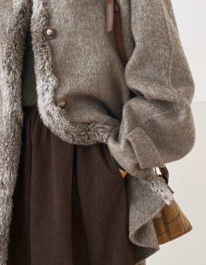 Elowen Fur-Trim Wool Coat
