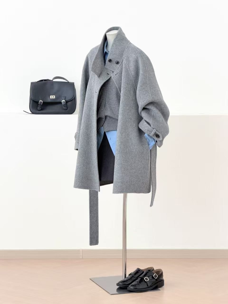 Mara Double-Breasted 100% Natural Fabrics Peacoat
