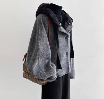 Nora Detachable Hood Wool Jacket