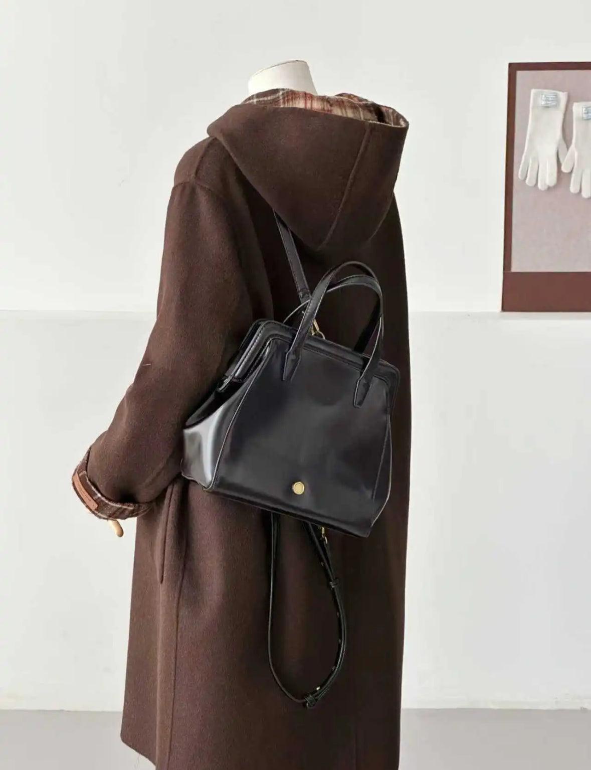 Fern Longline Hooded Duffle Coat - Brown Plaid