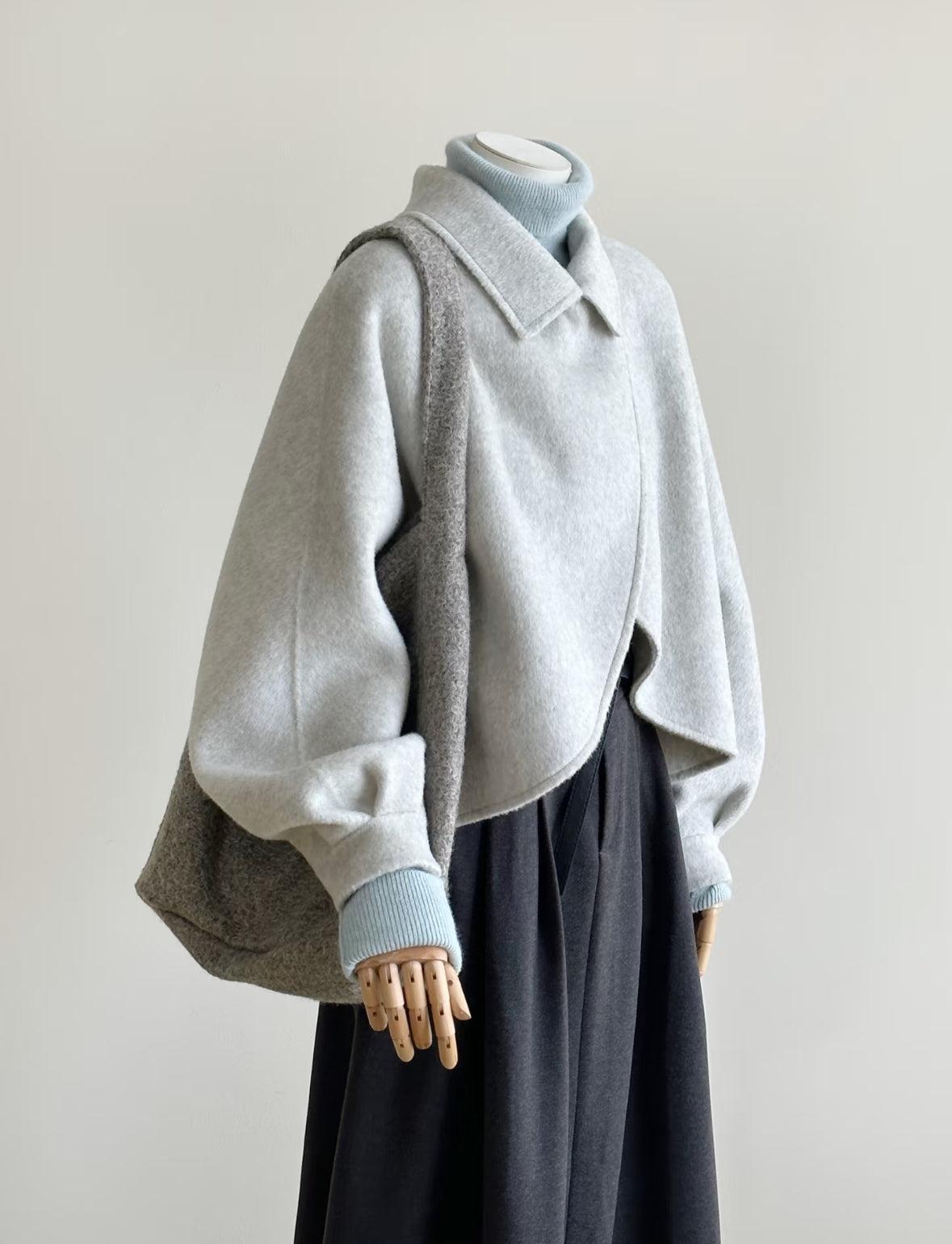 Floral Short Ruffle Wool Jacket – TheGraceTreasures