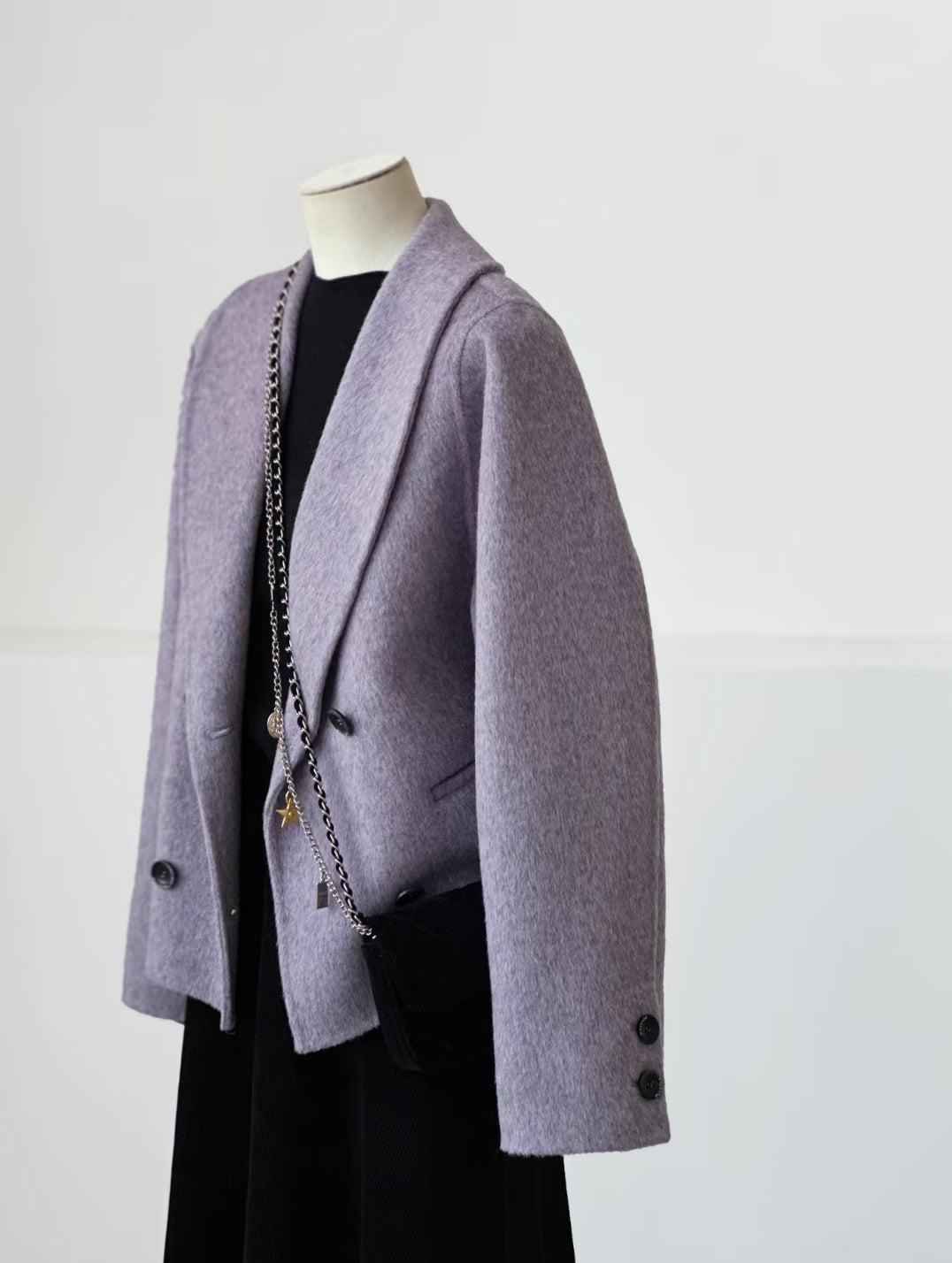 Iris Cropped Wool Jacket - Lavender