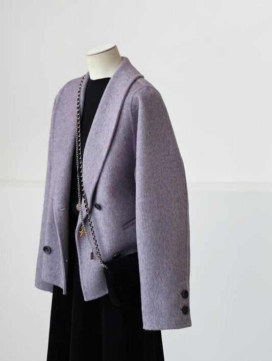 Iris Cropped Wool Jacket - Lavender