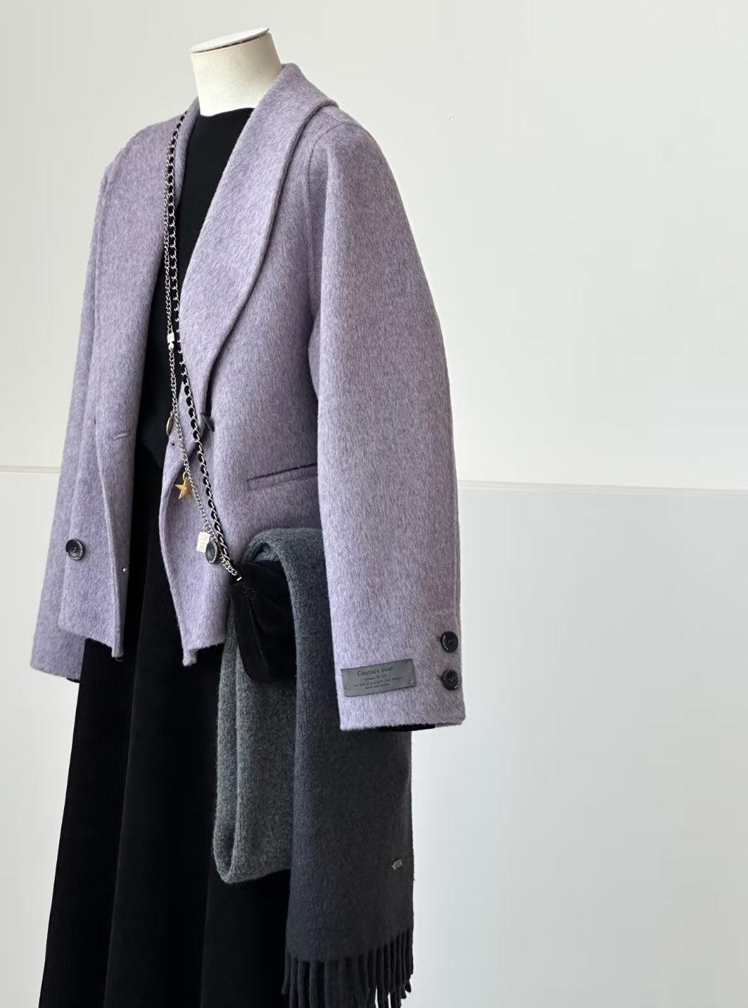 Iris Cropped Wool Jacket - Lavender