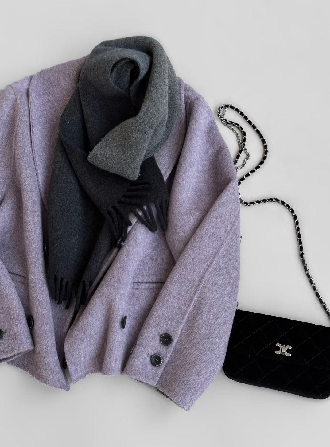 Iris Cropped Wool Jacket - Lavender