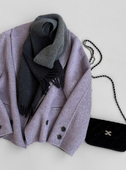 Iris Cropped Wool Jacket - Lavender