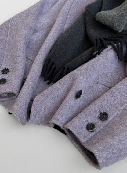 Iris Cropped Wool Jacket - Lavender