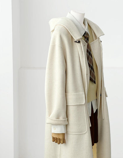 Judy Longline Wool Coat - Cream