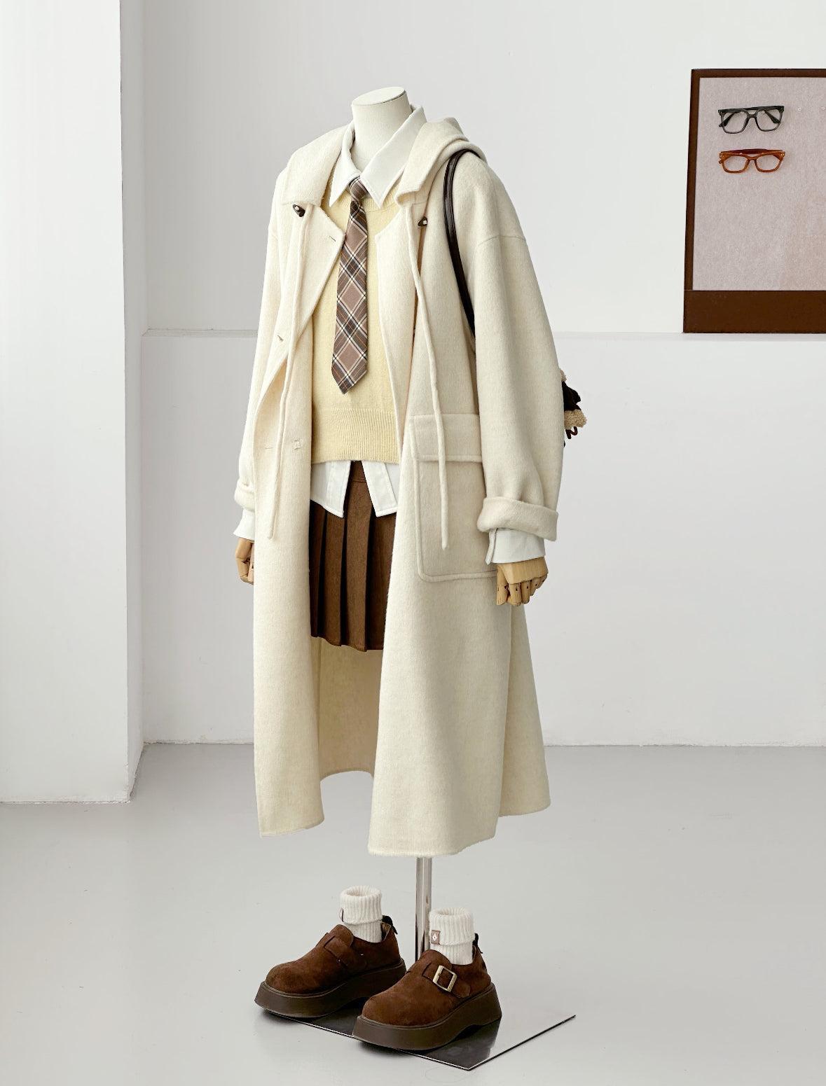 Judy Longline Wool Coat - Cream