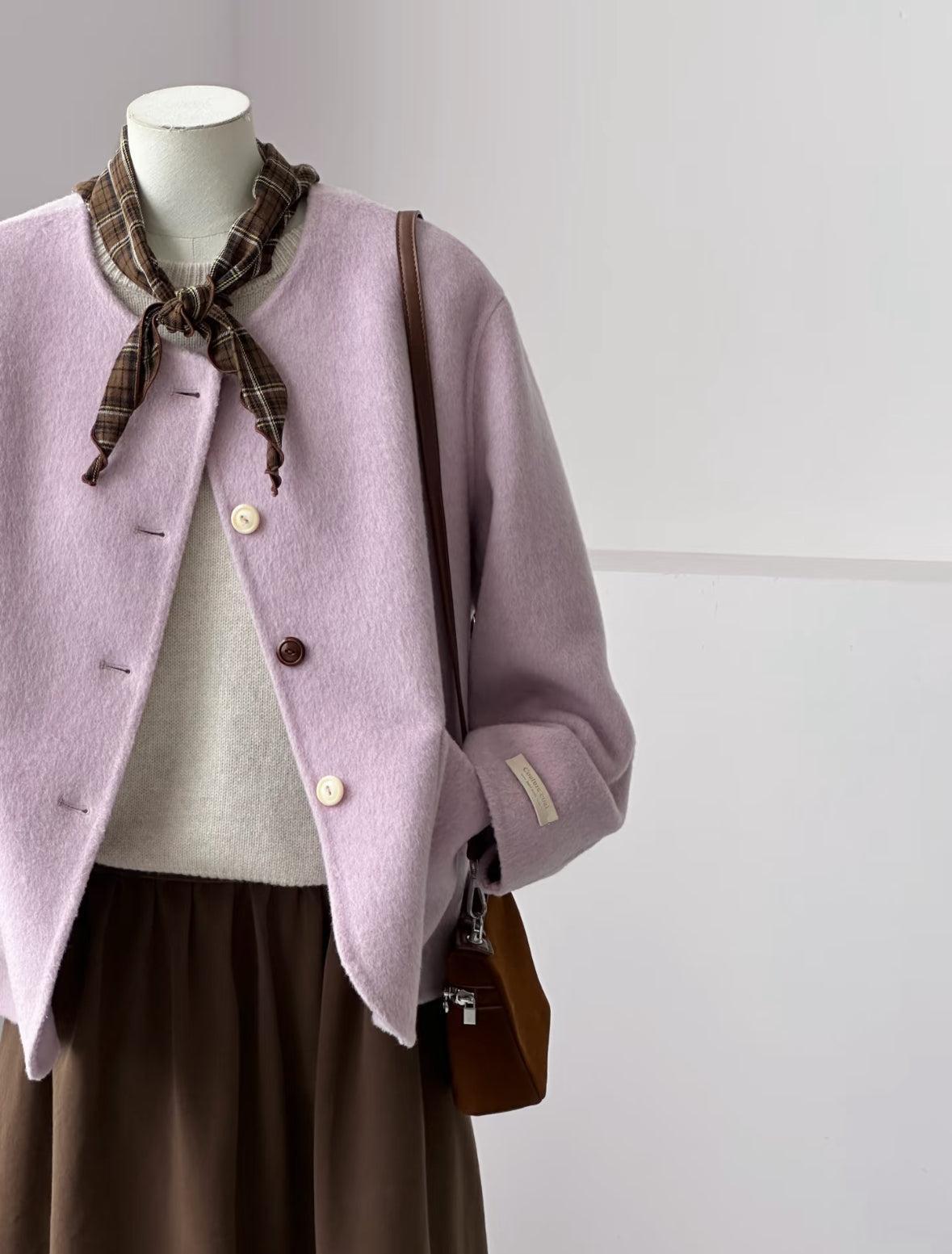 Lysa Cashmere Blended Short Wool Jacket - 2 Color