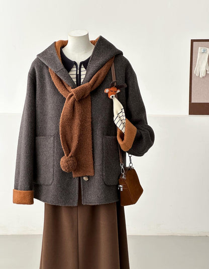 Milo Reversible Hooded Wool Jacket