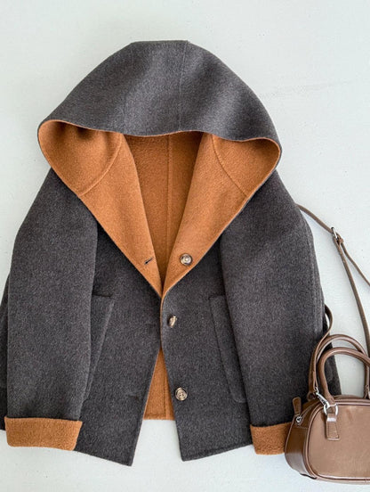 Milo Reversible Hooded Wool Jacket