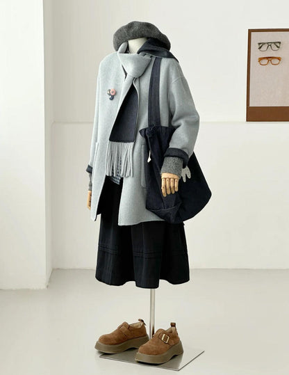 Nova Reversible 100% Wool Jacket with Scarf - 5 colors