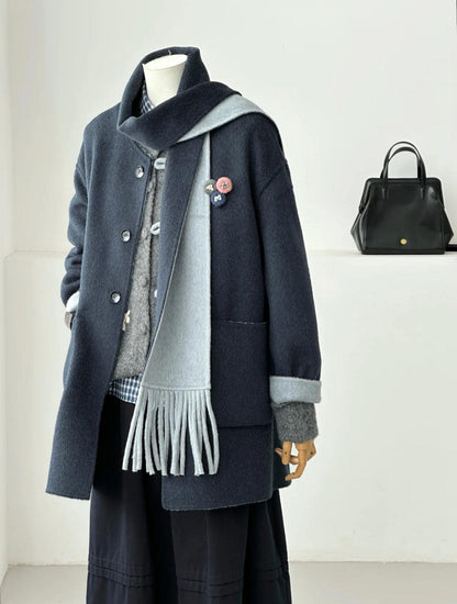 Nova Reversible 100% Wool Jacket with Scarf - 5 colors