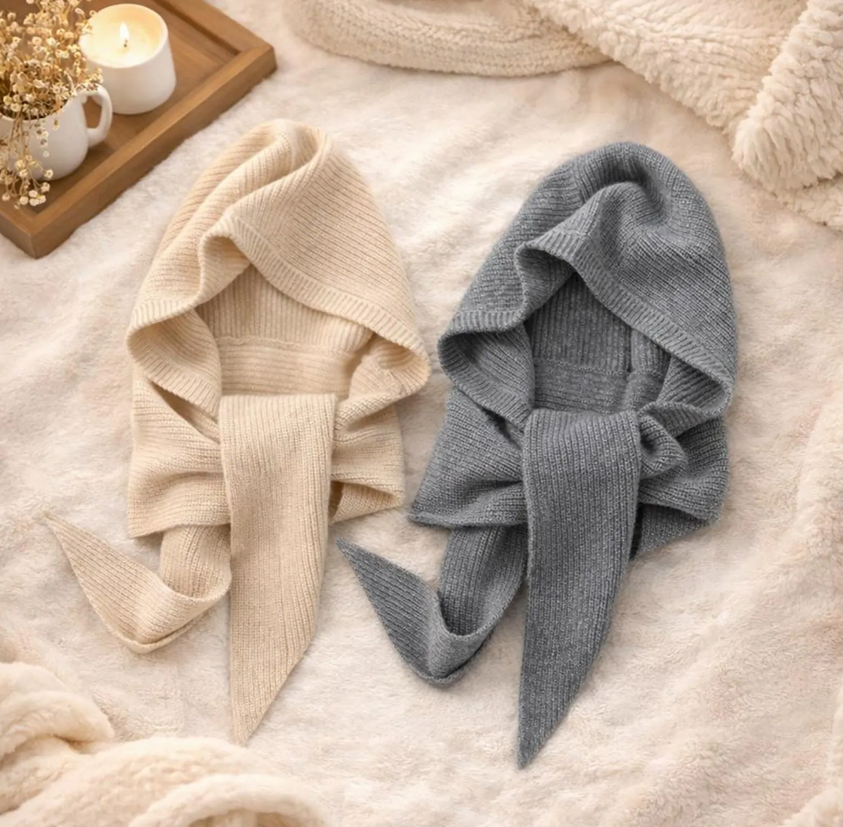Wool Hooded Scarf
