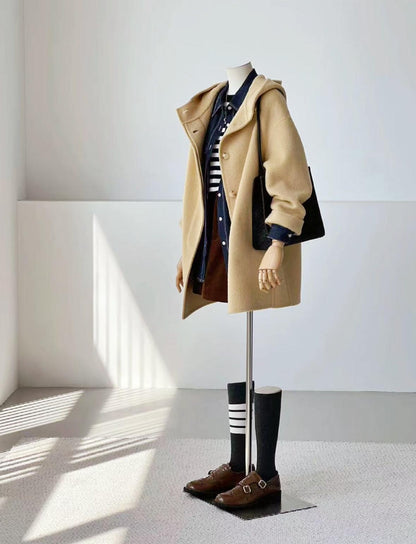 Sera Hooded Wool Jacket - Mustard