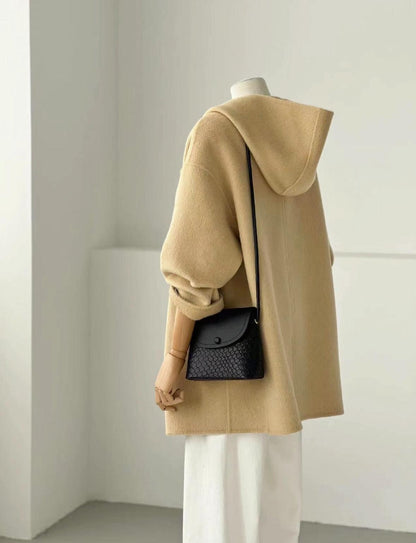 Sera Hooded Wool Jacket - Mustard