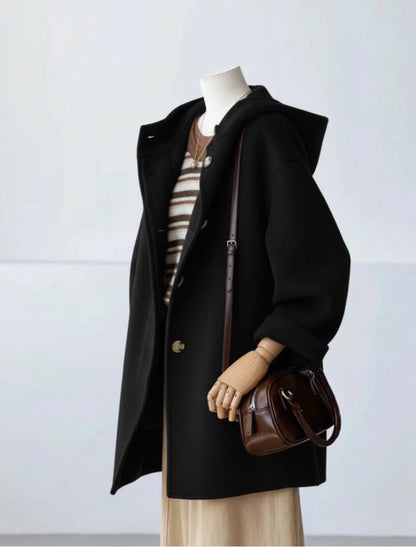 Sera Mid-Length Hooded Wool Jacket - 5 colors