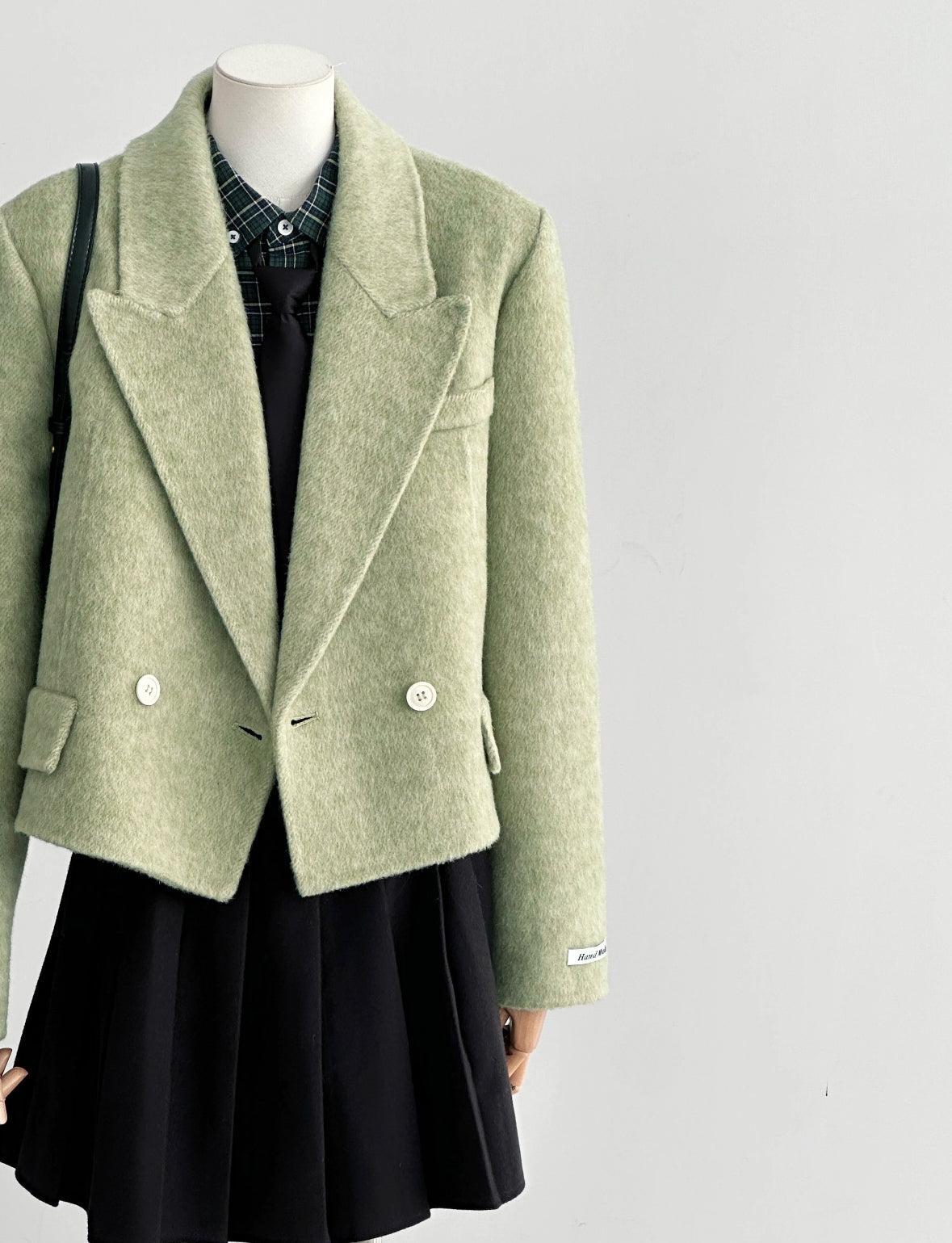 Veyra Double-Faced Short Women Blazer - Green