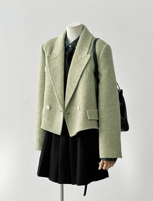 Veyra Double-Faced Short Women Blazer - Green