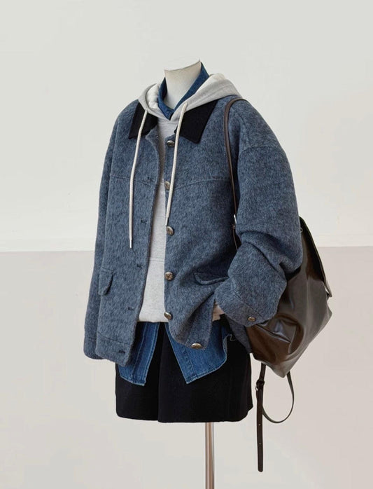 Slate Wool Shirt Jacket