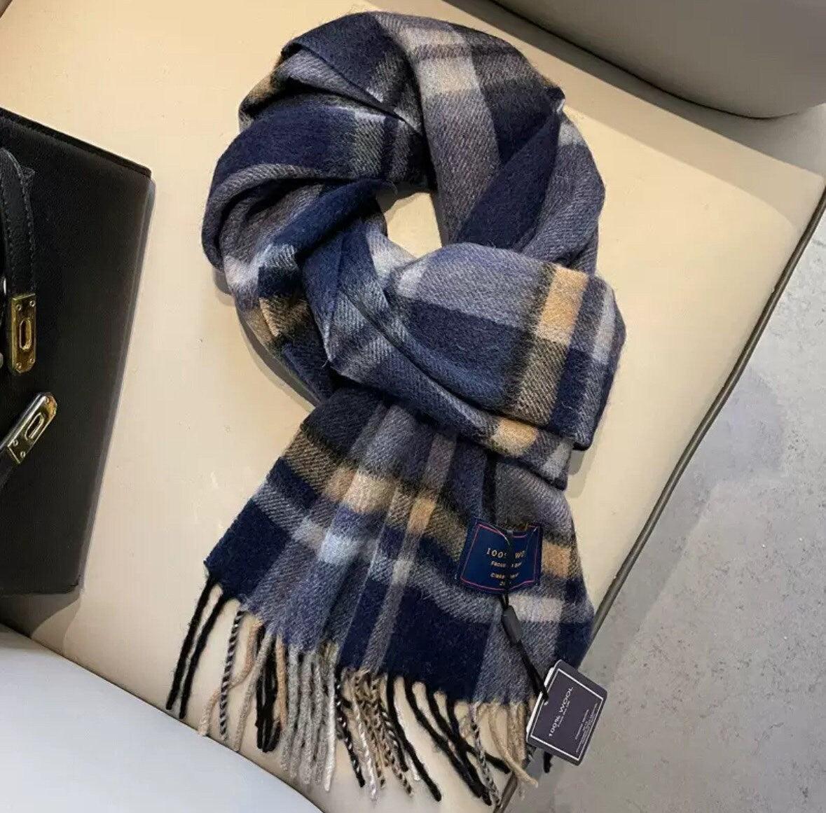 Winter Plaid Scarf 100% Wool